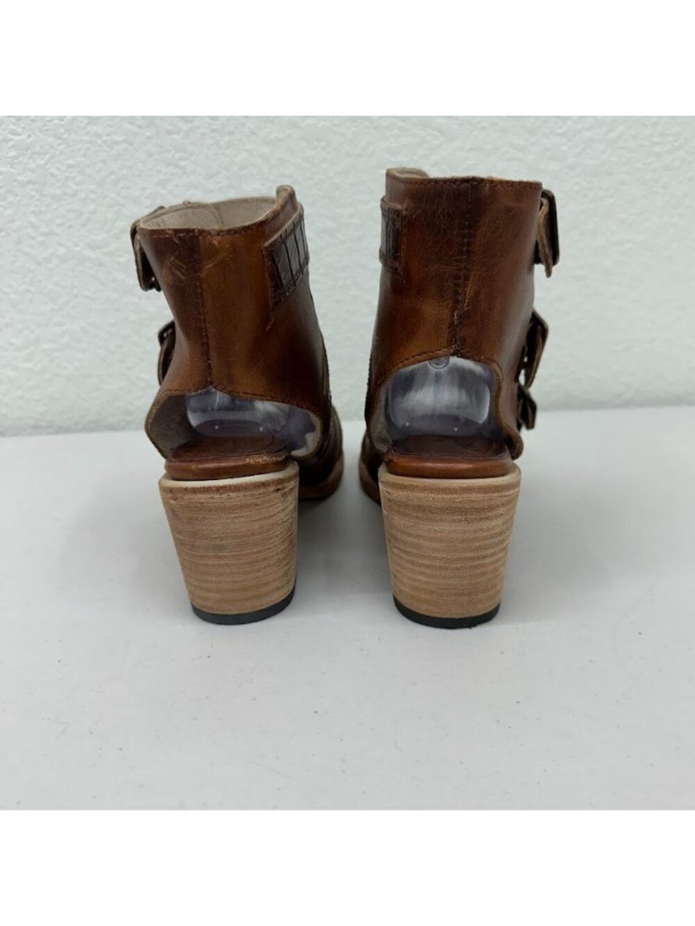 Freebird by Steven Quail Brown Leather Strappy Heeled Sandal Shoes Womens sz 10 - Picture 4 of 8